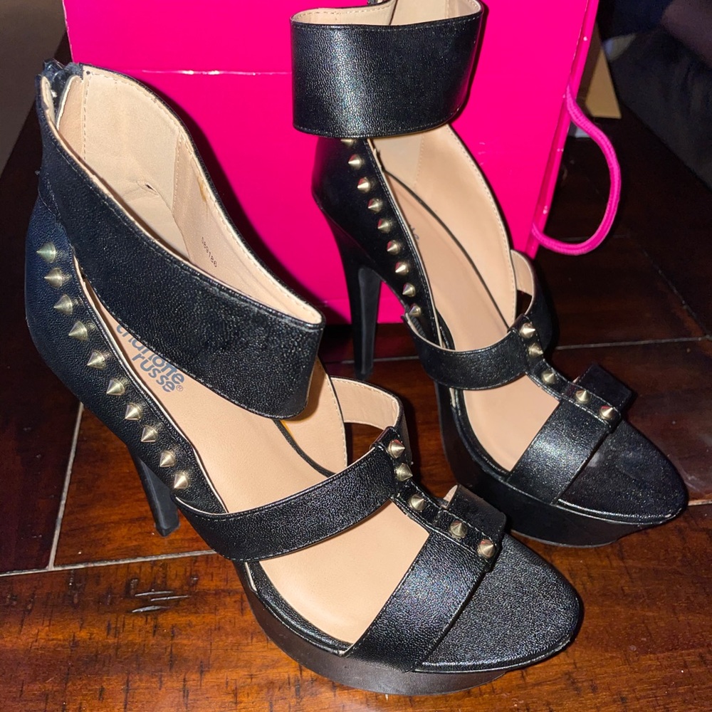 Black studded heel
